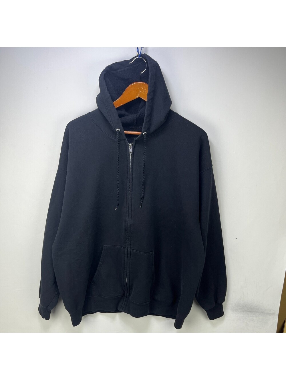 Vintage Sun Faded Blank Black zip Hoodie XL 2XL